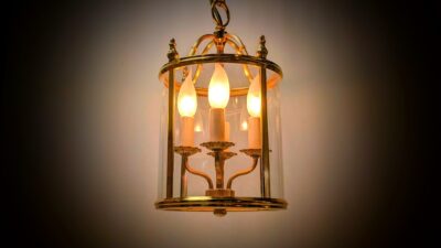 Skøn Messing og glas HALL lanterne fra 1960. Ø23. Klassisk elegant stil.