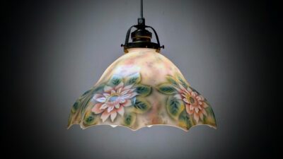 Skøn Antik paraply skomager lampe fra 1920. Ø25. Messing og glas. Ældet. I perfekt stand.