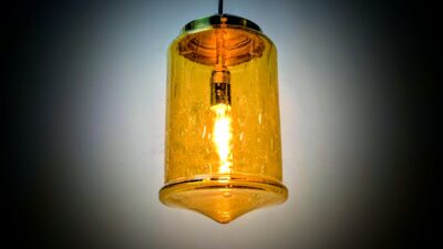 Unika Custom interiør lampe. 1970 glas. Ø15. Møllers Belysning. Redesign.