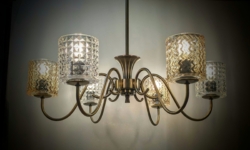 Storslået dansk 6 armet lysekrone 1960. Ø72 cm. Moderniseret. Pickup only