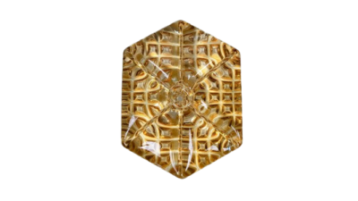 Original dansk Vitrika Runa pendel lysekrone glas. Rav farvet. 1960