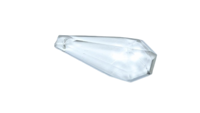 Krystal prisme. Til lysekrone. 64mmL. 31 mmB. 30 facet slebne sider. Obelisk. Ca.1850