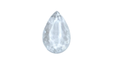 Krystal prisme. Til lysekrone. 38mmL. 23 mmB. 47 facet slebne sider. Dråbe. 1850