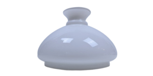 Original Holmegaard Cupido lampeglas. Hvid opal. Ø28,5. Bærekant 239 mm
