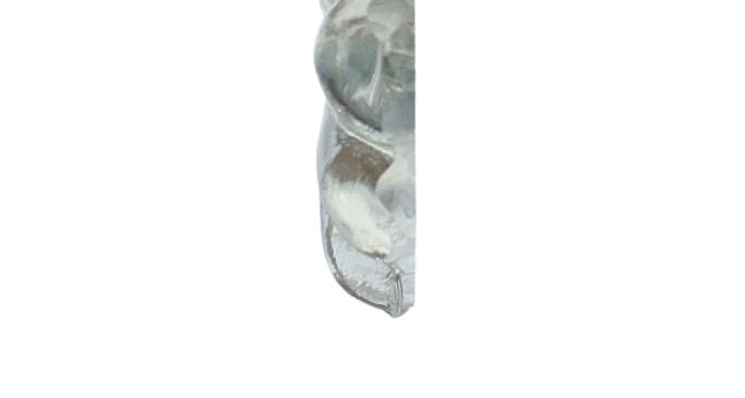 Antik Krystal prisme. Ca. 1850-1950. Lysekrone. Marguerit. 1 side flad bagside. Ø30 mm
