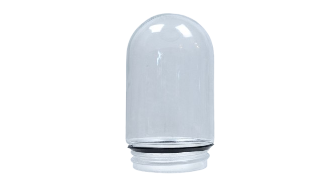 Nyt Nordlux stald lampe glas m. pakning. 85 mm gevind. Længde 160mm.