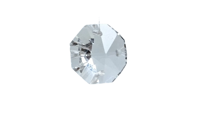 8 kantet Krystal prisme. Til lysekrone. 18mmH. 24 sider. 4 huls. Stjerne. 1950 Swarovski. NY