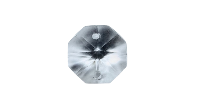 8 kantet Krystal prisme. Til lysekrone. 16mmH. 24 sider. 2 huls. Stjerne. 1950 Swarovski. NY