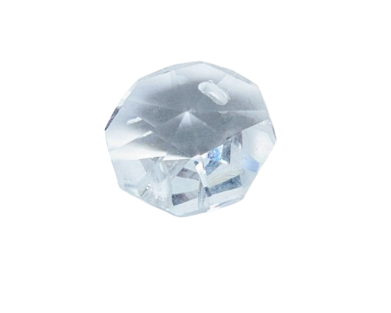 8 kantet Krystal prisme. Til lysekrone. 16mmH. 24 sider. 2 huls. Stjerne. 1950 Swarovski. NY