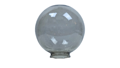 Vintage kugleglas fra 1970. Reservedel. Sort tonet med bobler Ø20,5cm. Gribekant 9,5 cm