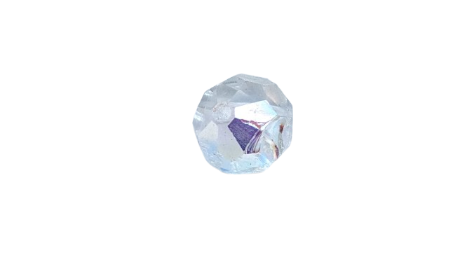Krystalglas perle prisme. Til lysekrone. 10mmL. 32 sider. 1 huls. Pearl. 1960