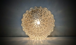Stjerne plafond klart glas. Ø20 cm. Odreco 1970. Til loft eller væg
