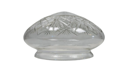 Stort Antik Ampel lampeglas fra 1920 til lysekrone. Gribekant 198 mm. Diameter glas 260 mm