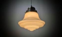 Skøn professionelt restaureret kuglependel fra 1930. Ø24. Perfekt entre loftlampe.