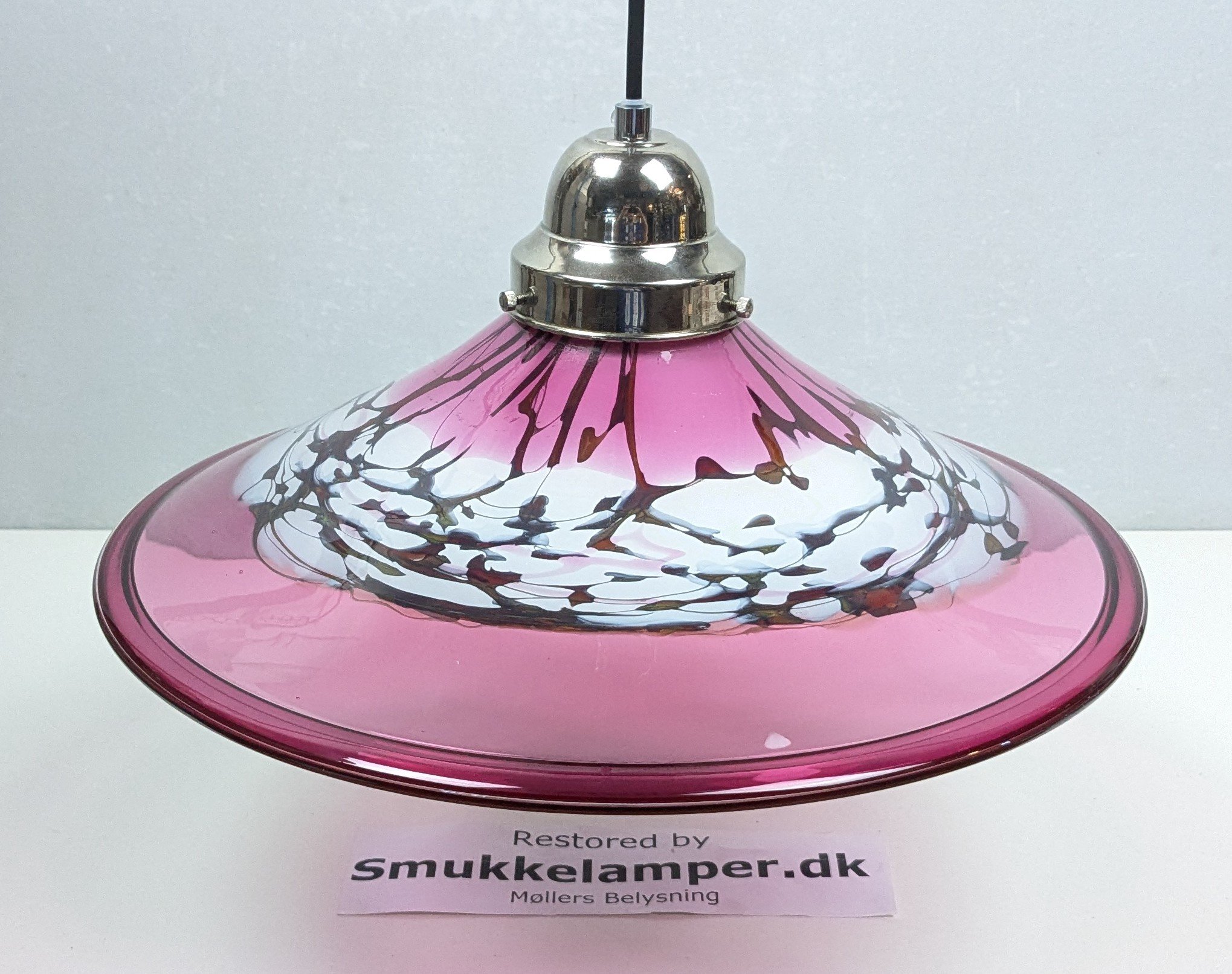 Unika håndlavet dansk glas lampe Søndervig Glas pusteri. Ø38. Nyt el.