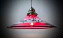 Unika håndlavet dansk glas lampe Søndervig Glas pusteri. Ø38. Nyt el.