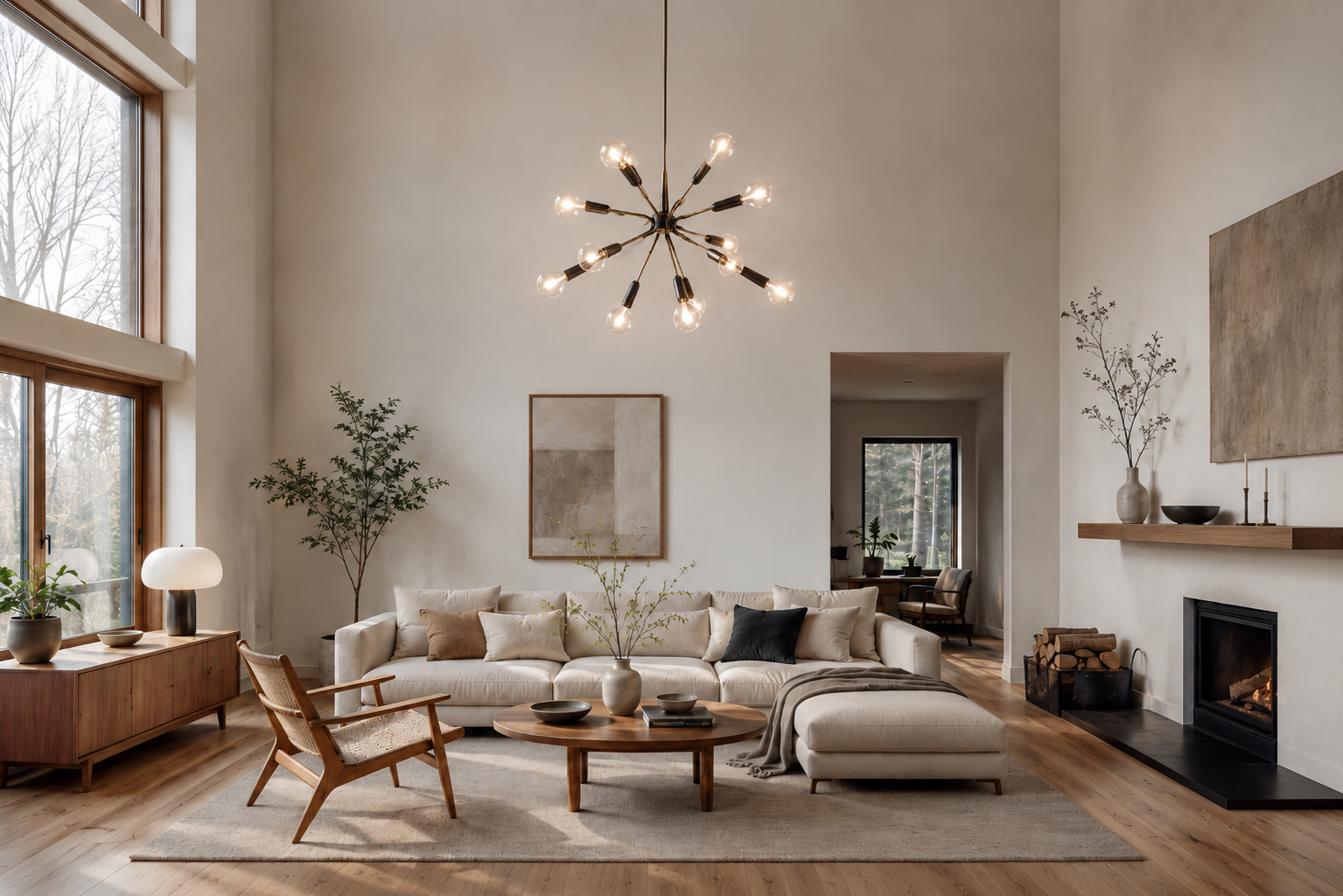 Luksuriøs Italiensk 12 armet sputnik lysekrone loftlampe fra 1950. Incl. pærer. Ø85. Pickup only