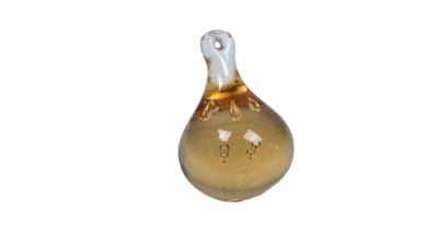 Stor Orrefors dråbe glas krystal til lysekrone. 60mmH. Cognac.1 huls. 1950. 100g. Copy
