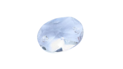 10 stk Krystal prismer 2 huls. Til lysekrone. 1850. 16mmH. 22 mmB. 26 facet. Brilliant Oval.