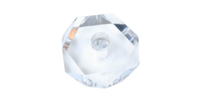 Stammeglas Krystal prisme. Gennemgående Ø13mm hul. Til lysekrone. 1950. 26mmTyk. 62mmB.