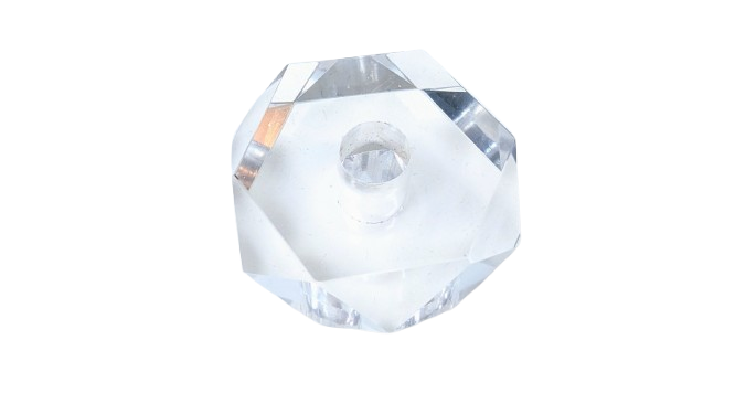 Stammeglas Krystal prisme. Gennemgående Ø13mm hul. Til lysekrone. 1950. 26mmTyk. 62mmB.