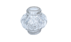 Stammeglas Krystal prisme. Gennemgående Ø14mm hul. Til lysekrone. 1850. 47mmH. 47mmB.
