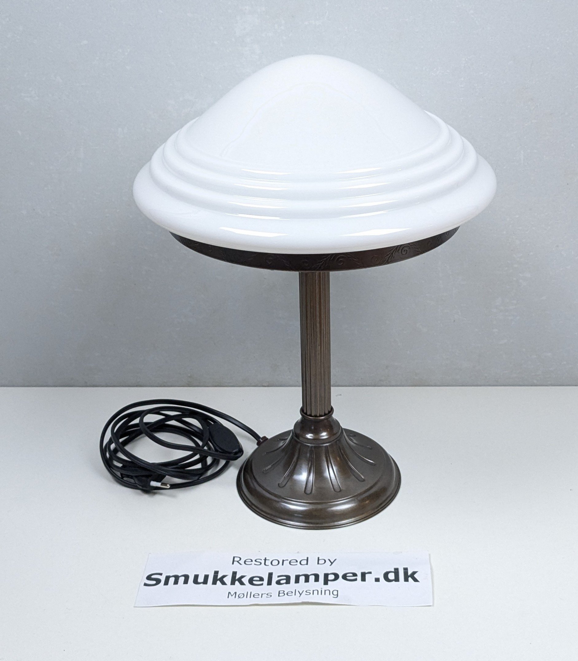 Eksklusiv bordlampe – “Scrivania Elegante” – Art Deco / Klassisk luksus. Møllers Belysning. Ø28. 40cmH