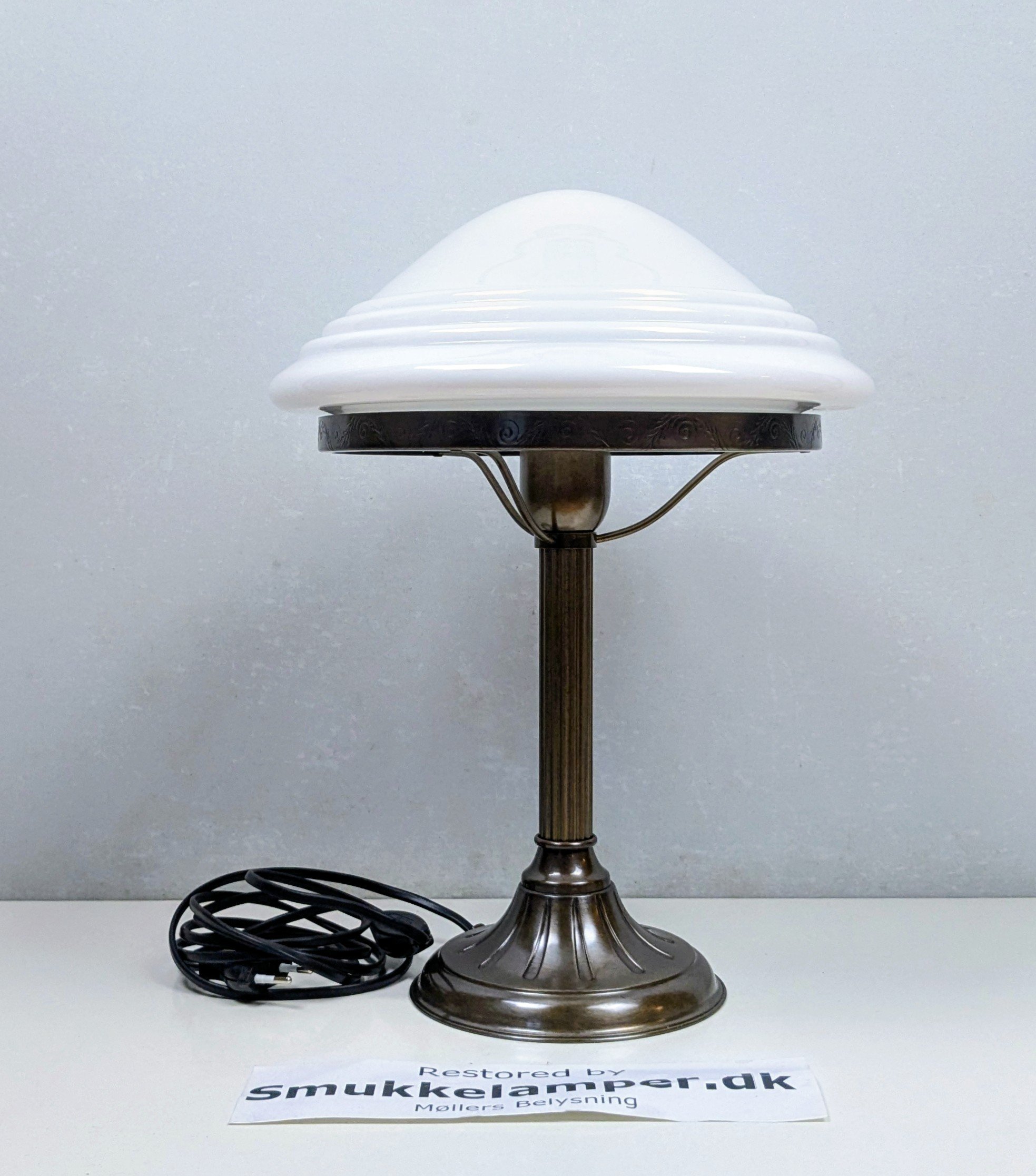 Eksklusiv bordlampe – “Scrivania Elegante” – Art Deco / Klassisk luksus. Møllers Belysning. Ø28. 40cmH