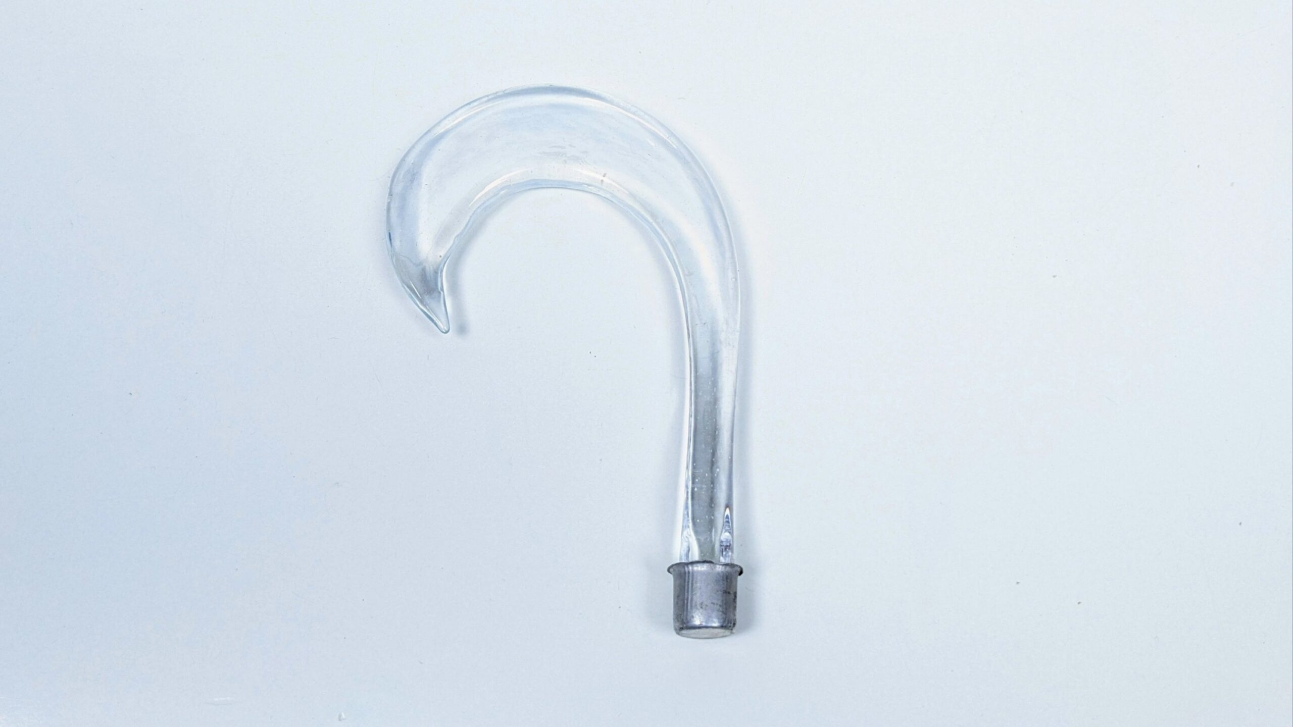 Blad i glas til Antik lysekrone fra ca. 1840. Klart glas. Reservedel.