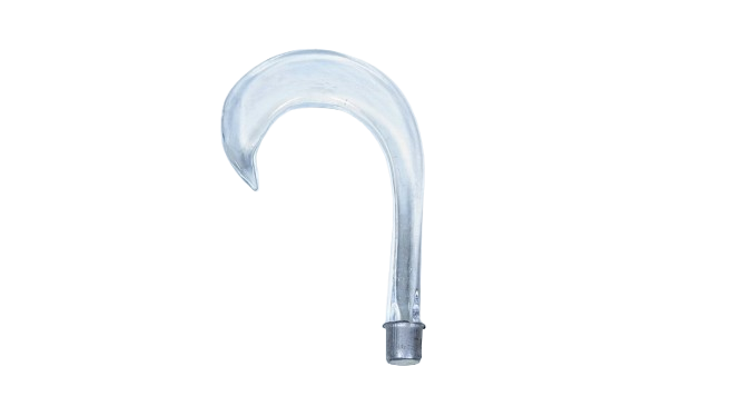 Blad i glas til Antik lysekrone fra ca. 1840. Klart glas. Reservedel.