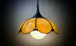 American Tiffany style loftlampe fra 1950. Anabelle. Original fra New York. Nyt el. Pickup only.