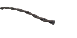Snoet brun stofledning 3 meter. Til antikke bordlamper og loftlamper. 2×0.75.