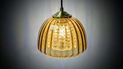 Skøn strålende Carl Fagerlund pendel fra 1960. Ø20. Fuld restaureret. Dobbelt glas.