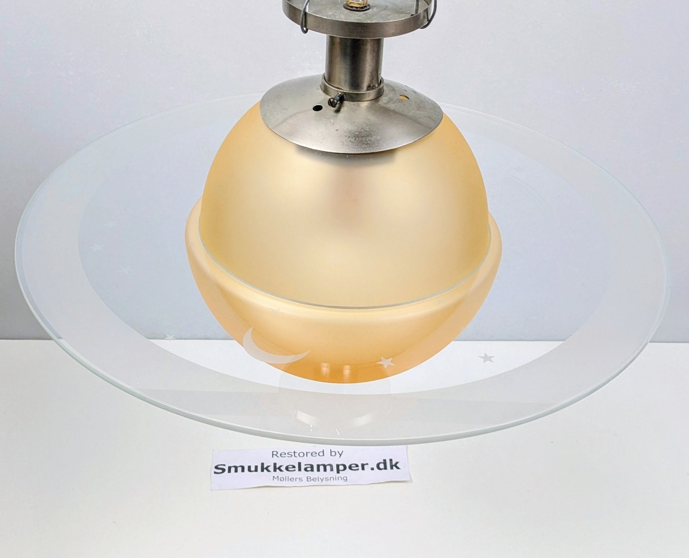 Sjælden Saturn loftlampe fra 1940 Rav – Art deco / Stilnovo Éra. Pickup only.