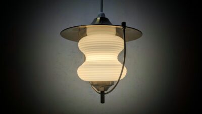 Lille Lyfa - dansk design Bent Karlby lysthus pendel loftlampe fra 1950. Ø16 cm. Ny el.