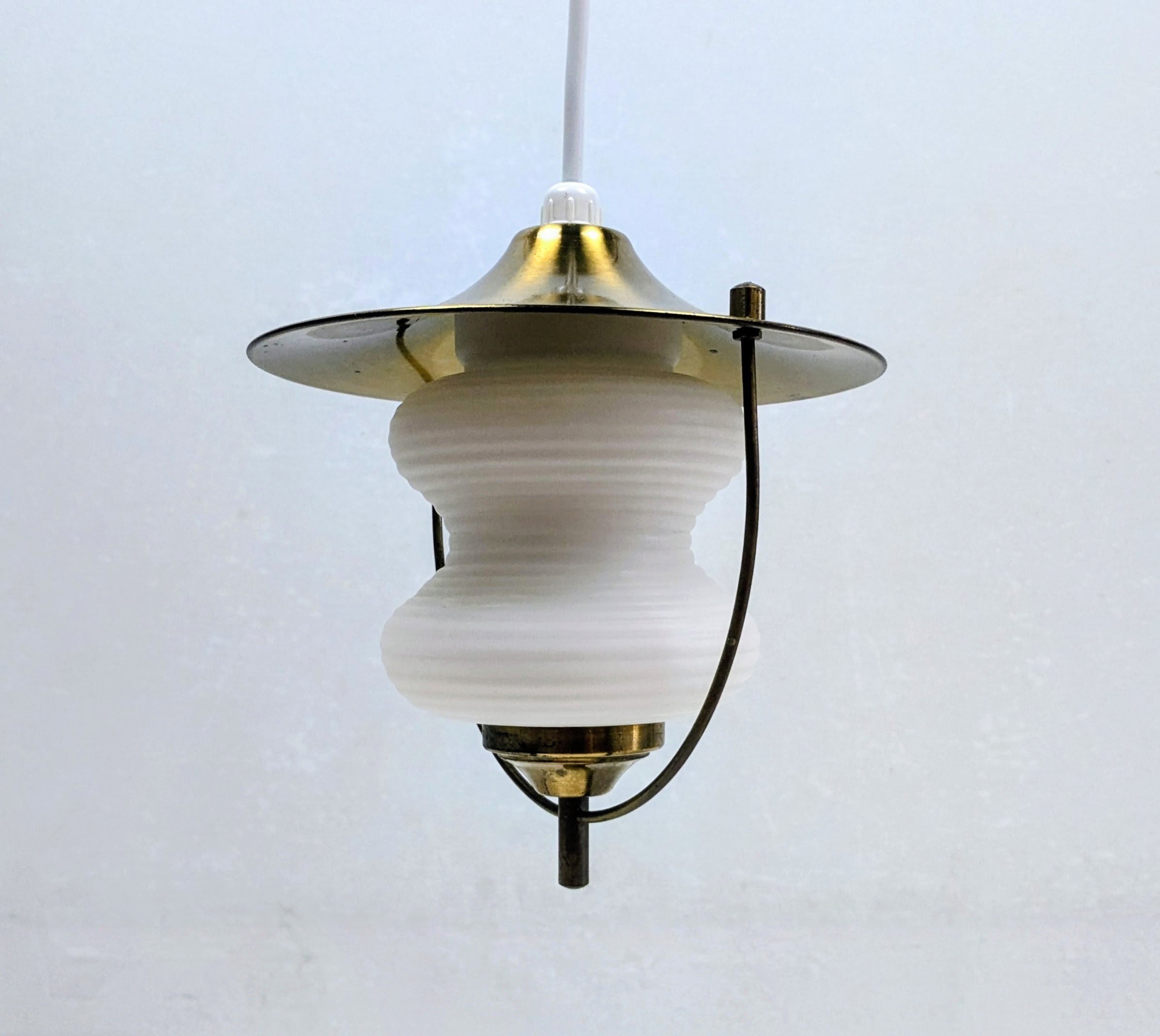 Lille Lyfa – dansk design Bent Karlby lysthus pendel loftlampe fra 1950. Ø16 cm. Ny el.