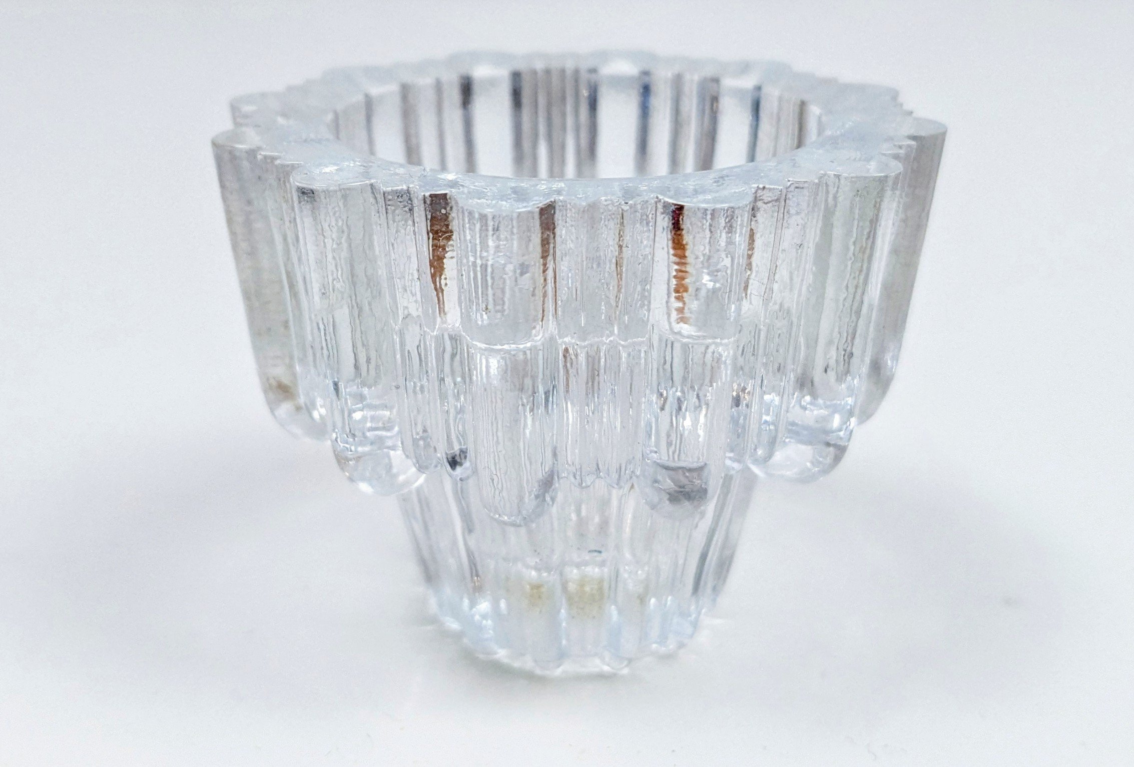 Originalt svensk Rejmyre glas til pendel fra 1975. Reservedel. Ø59. 10 mm hul.