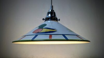 Skøn skandinavisk loftlampe med andemotiv. Keramik. Nyt el. Ø33. 1980
