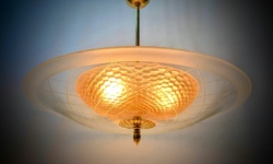 Storslået Orrefors Carl Fagerlund loftplafond 1940. Ø57. 10 kilo glas. Palæ plafond. Pickup only