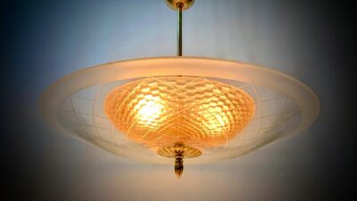 Storslået Orrefors Carl Fagerlund loftplafond 1940. Ø57. 10 kilo glas. Palæ plafond. Pickup only
