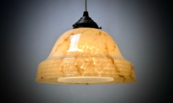 Skøn Antik marmoreret køkken lampe fra 1930. Ø25. Prof restaureret.
