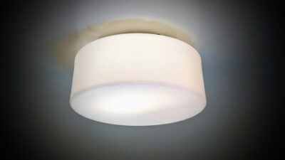Klassisk opalglas floating plafond fra 1960. Til væg eller loft montering. Ø30. Nyt el m.m