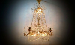 Professionelt restaureret Gustaviansk lysekrone loftlampe fra 1930. Haga. 382 krystal prismer. Pickup only