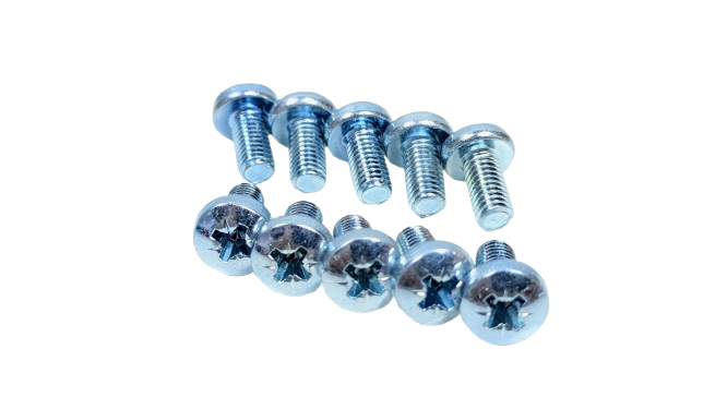 Lampebolt stål M5x10 mm. Poz head. Til diverse special lamper m.fl. 10 stk