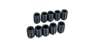 Lampebolt pinol aflastning m.m M5x10 mm. Sort stål. Til special lamper. Se info. 10 stk.