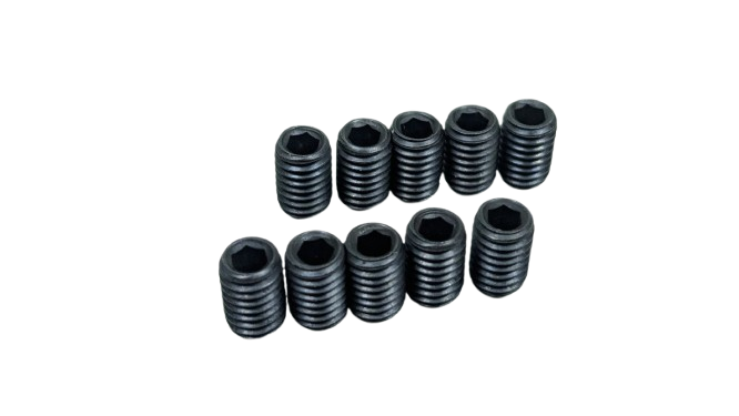 Lampebolt pinol aflastning m.m M5x10 mm. Sort stål. Til special lamper. Se info. 10 stk.