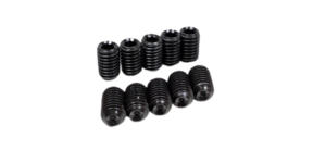 Lampebolt pinol aflastning m.m M5x8 mm. Sort stål. Til special lamper. Se info. 10 stk.