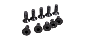 Lampebolt M3x8 Undersænket. Sort stål. Til special lamper, dækplader m.m. Se info. 10 stk.