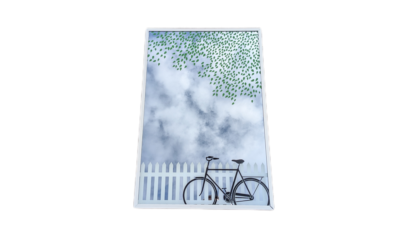 Cykel spejl fra 1980. 45,5x30,5 cm. I flot stand. – Retro furniture