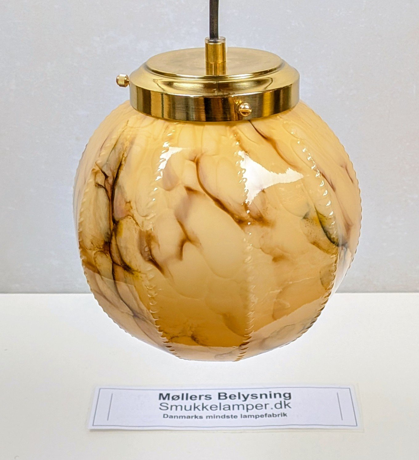 Skøn marmoreret kuglependel 1920. Professionelt restaureret. Ø20 – produktbillede 1 – Kuglependler
